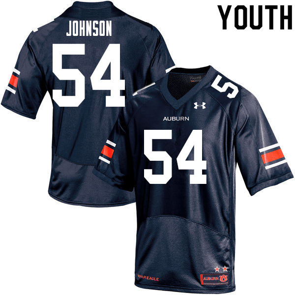 Auburn Tigers Youth Tate Johnson #54 Navy Under Armour Stitched College 2020 NCAA Authentic Football Jersey OMB6074LL